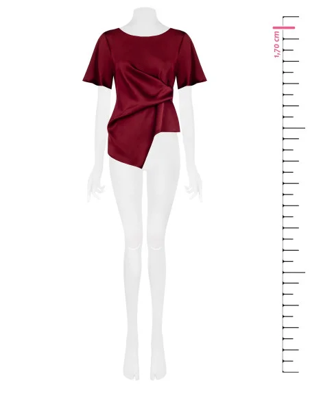 Blusa In Raso Arricciata Su Un Fianco Rinascimento