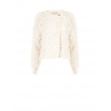 Maglione Cardigan In Punto Bouclé Con Bottone Logo Rinascimento