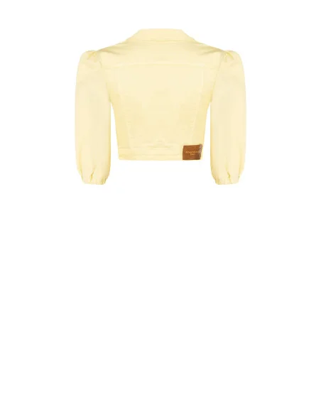 Stretch Cropped Denim Jacket with Pockets Rinascimento