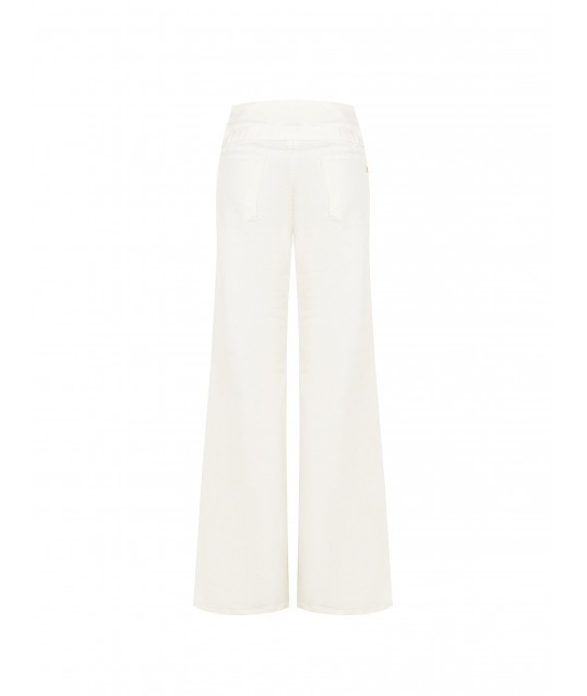 Jeans à jambes larges et élastiques avec ceinture coordonnée Rinascimento