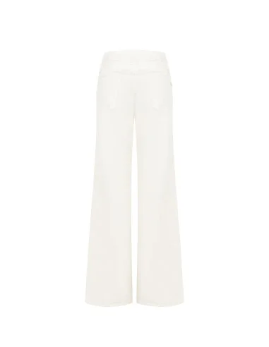 Stretch Wide-Leg Jeans with Matching Belt Rinascimento