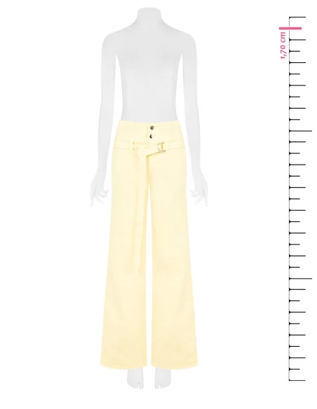 Jeans Wide Leg Elasticizzati Con Cintura Coordinata Rinascimento