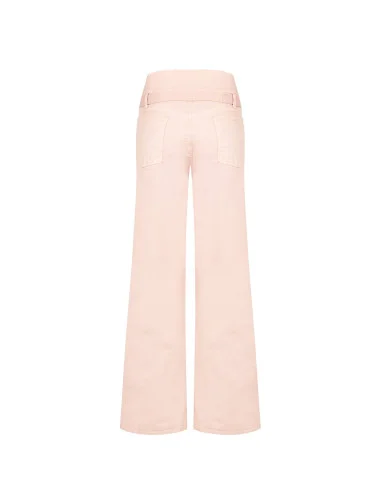 Stretch Wide-Leg Jeans with Matching Belt Rinascimento
