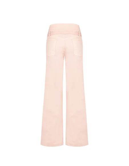 Stretch Wide-Leg Jeans with Matching Belt Rinascimento
