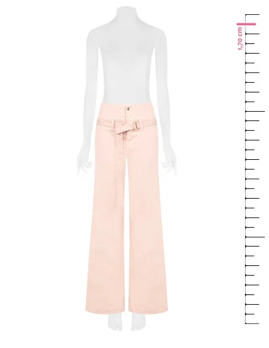 Jean wide leg extensible avec ceinture assortie Rinascimento