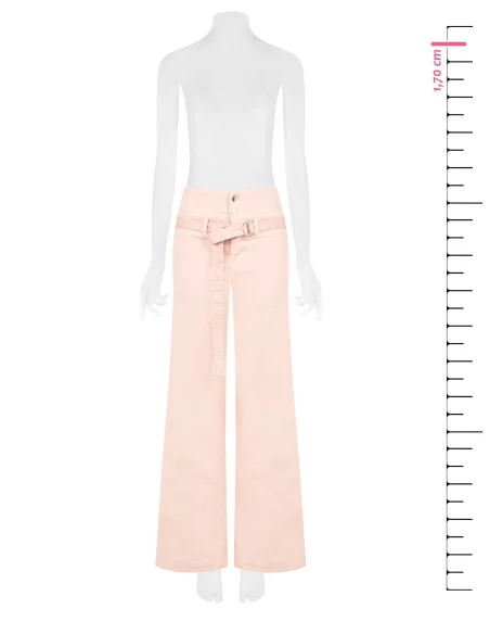 Jeans Wide Leg Elasticizzati Con Cintura Coordinata Rinascimento