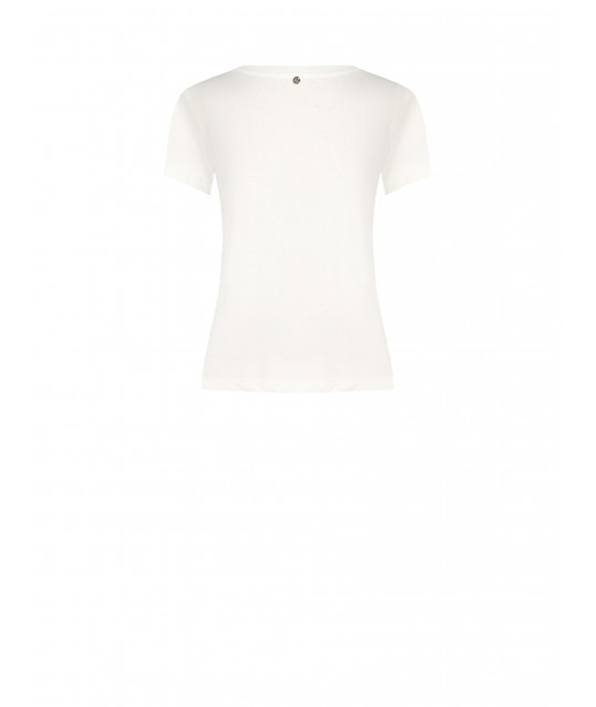 Regular Cotton T-Shirt With Dog Print And Rhinestone Rinascimento