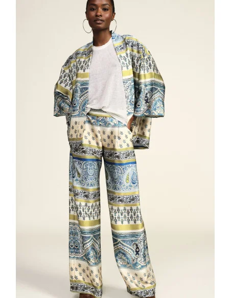 Pantalon Palace à motifs Paisley et détails floraux Dixie