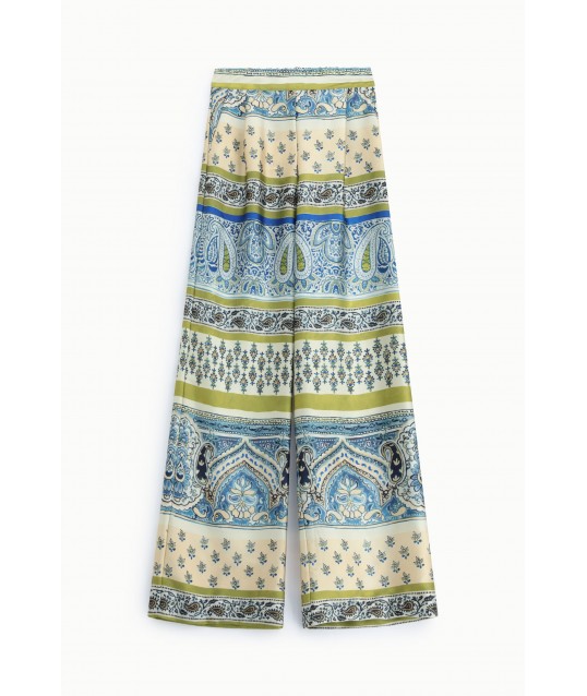Pantaloni Palazzo Fantasia Paisley E Dettagli Floreali Dixie