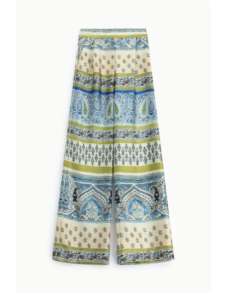 Pantaloni Palazzo Fantasia Paisley E Dettagli Floreali Dixie