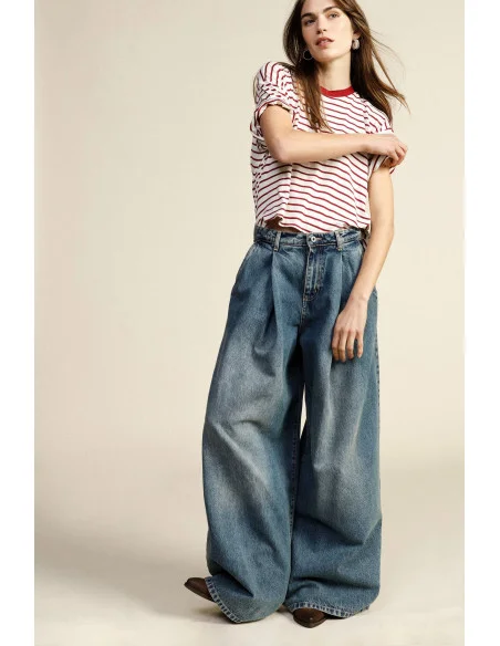 Dixie - Jean à taille haute et à jambes larges avec pinces