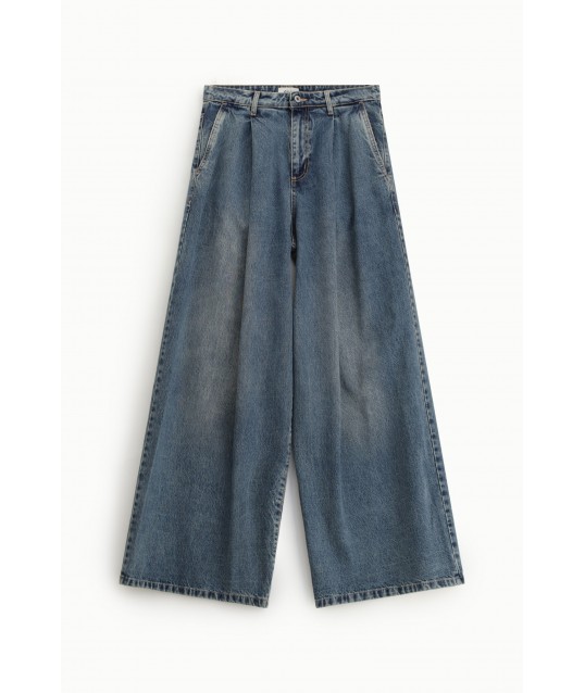 Jeans A Gamba Ampia Con Pinces E Vita Alta Dixie