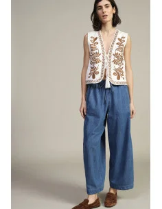 Pantaloni Palazzo Ampi Con Vita Elasticizzata E Coulisse Dixie