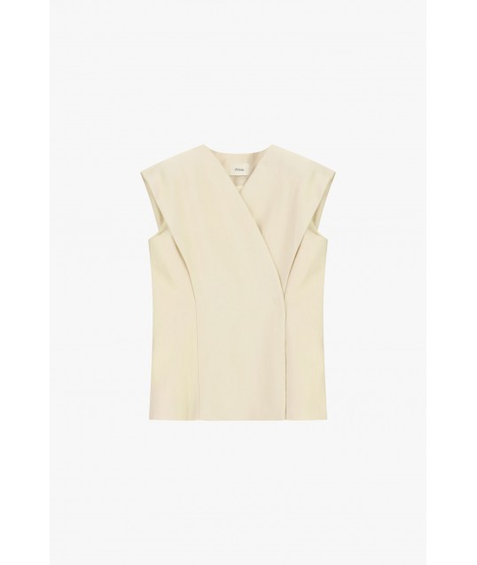 Tailored Vest With Structured Shoulders And Crossed Closure Dixie