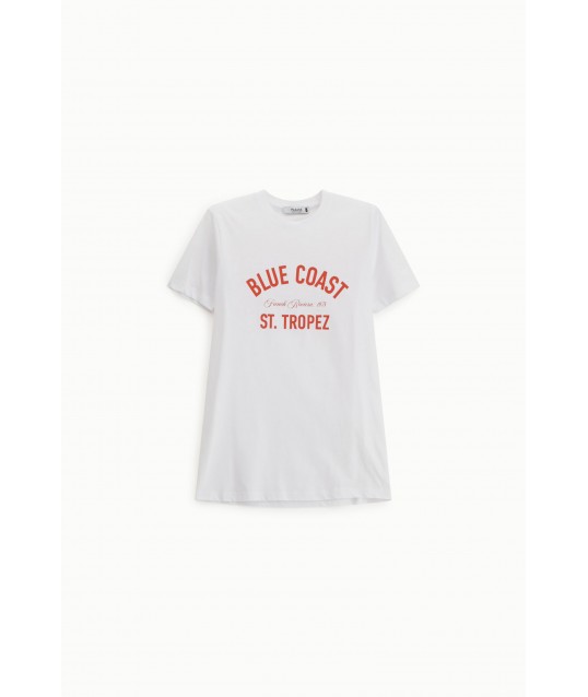 T-Shirt imprimé sur le devant Col ras du cou à coupe régulière S.V.P.