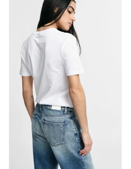 Front Print T-Shirt Regular-Fit Crew Neck Please