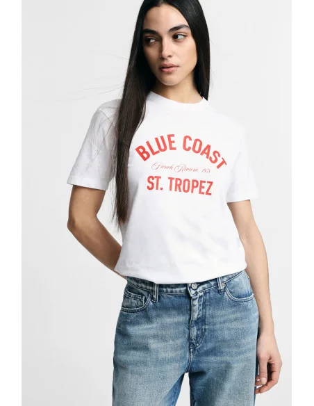 T-Shirt imprimé sur le devant Col ras du cou à coupe régulière S.V.P.