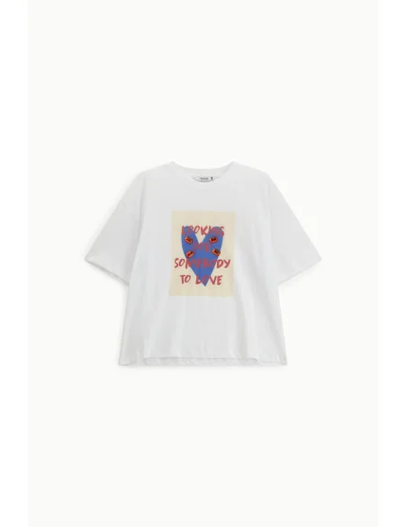 T-Shirt imprimé sur le devant Fit Soft Crew Neck Please
