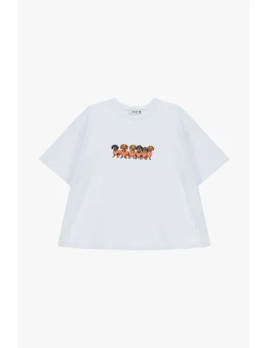 T-Shirt Stampa Bassotti Fit Regular Girocollo Please