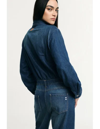 Regular-Fit Denim Jumpsuit With Front Pockets Please
