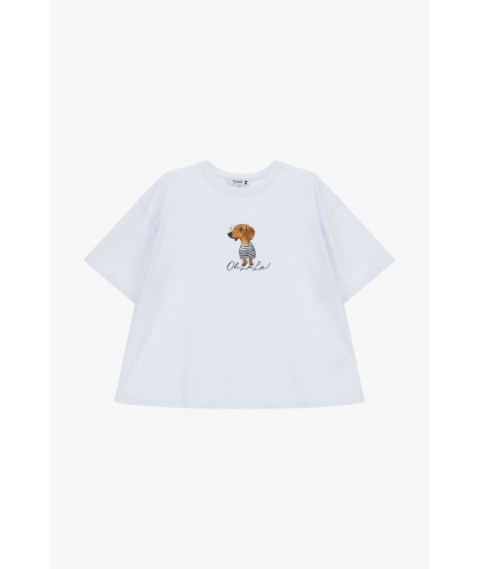 T-Shirt Large Print Dog Front Graphics Please