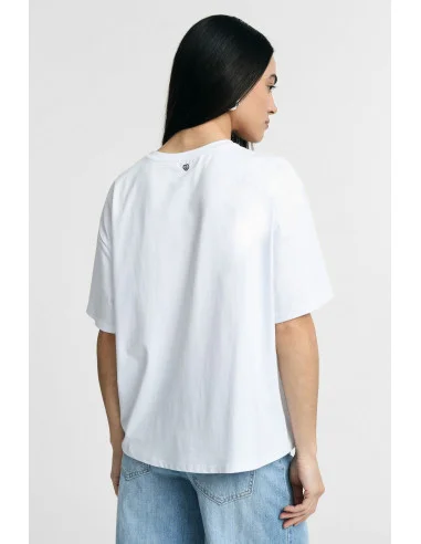 T-Shirt Ampia Stampa Cane Grafica Frontale Please