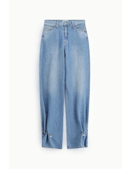 Jeans Straight Con Dettaglio Spille Please