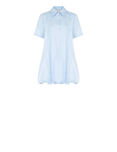 Abito Corto Camicia In Cotone A Palloncino Con Tasche Rinascimento
