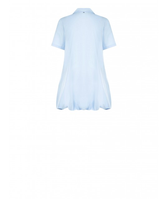 Short Cotton Balloon Shirt Dress With Pockets Rinascimento