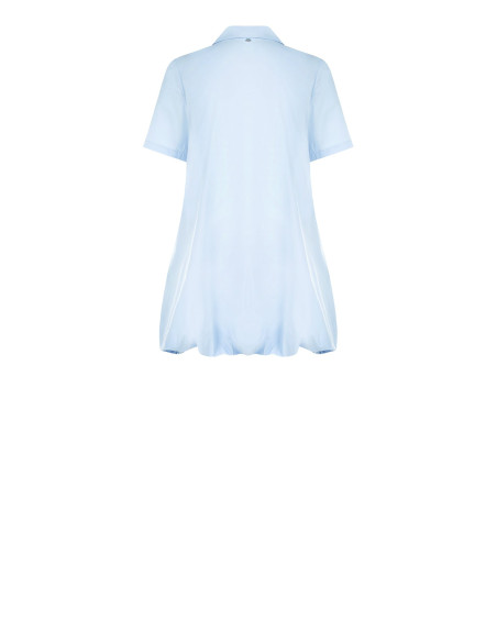 Short Cotton Balloon Shirt Dress With Pockets Rinascimento