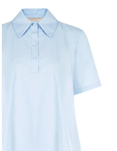 Abito Corto Camicia In Cotone A Palloncino Con Tasche Rinascimento