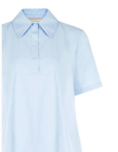 Robe chemise courte en coton avec poches Rinascimento