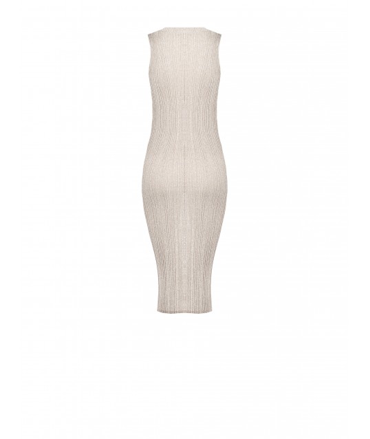 Abito A Tubino In Maglia A Coste Con Filato In Lurex E 4 Cut-Out Sotto Allo Scollo Rinascimento
