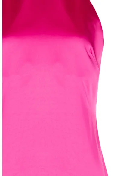 Rinascimento Satin Slip And Flared Long Dress