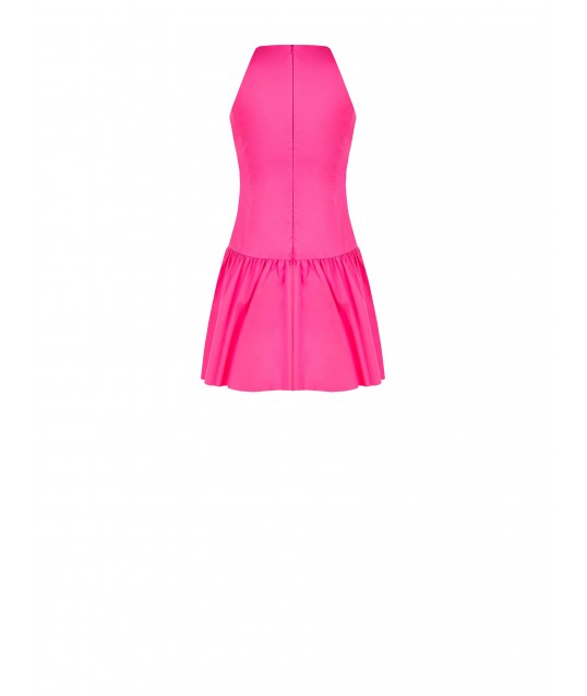 Robe courte en coton mélangé avec plis Rinascimento