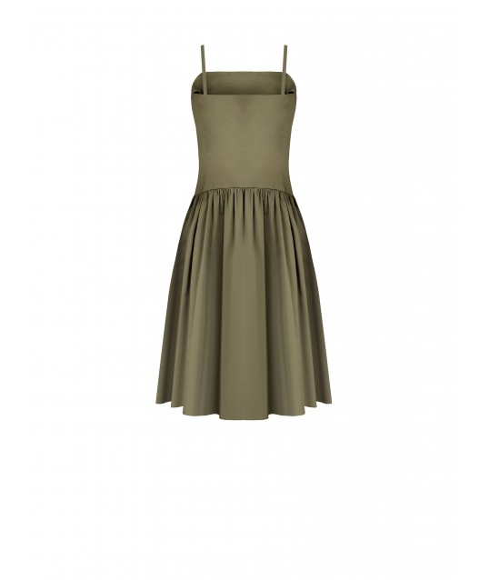 Robe à genoux en coton mélangé avec corsage plissé Rinascimento