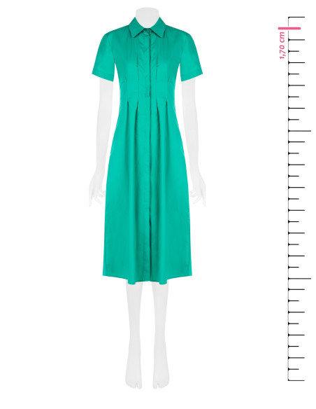 Midi Cotton Chemisier Dress With Concealed Buttons Rinascimento