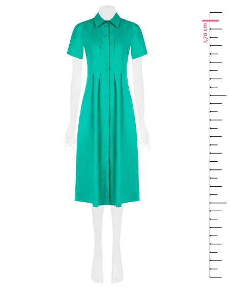 Midi Cotton Chemisier Dress With Concealed Buttons Rinascimento