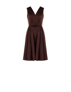 Double V-Neck Stretch Cotton Mix Knee-Length Dress by Rinascimento