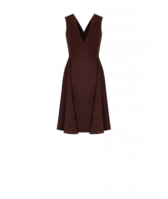 Robe longueur genou en coton mélangé extensible à double col V par Rinascimento