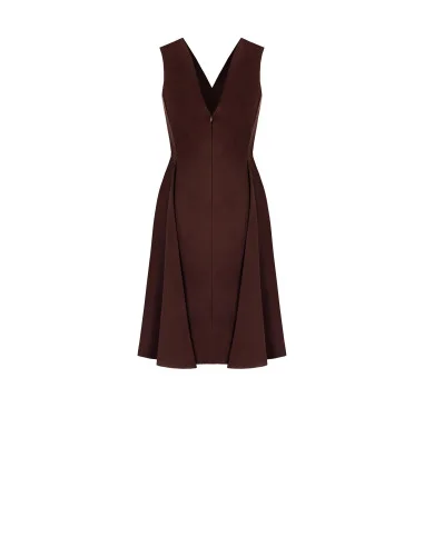 Robe longueur genou en coton mélangé extensible à double col V par Rinascimento