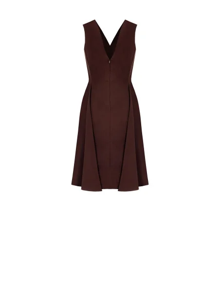 Robe longueur genou en coton mélangé extensible à double col V par Rinascimento