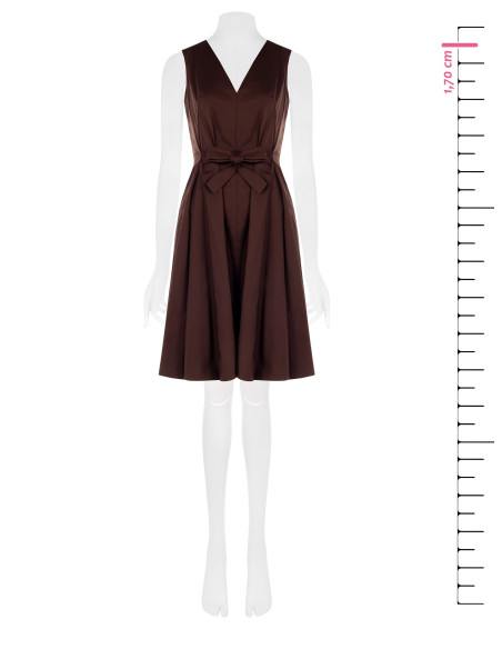 Double V-Neck Stretch Cotton Mix Knee-Length Dress by Rinascimento