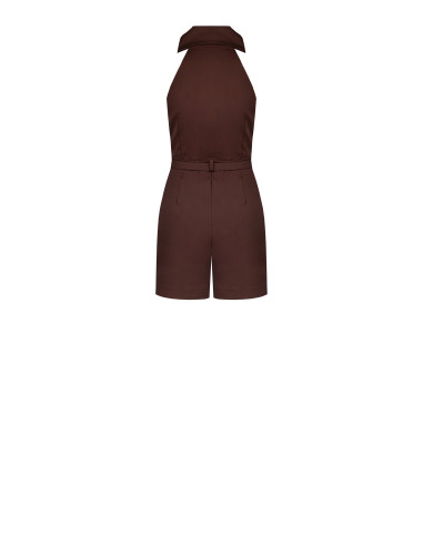 Pleated Pleated Mixed Cotton Stretch Culotte Trousers With Rigid Logo Belt Rinascimento
