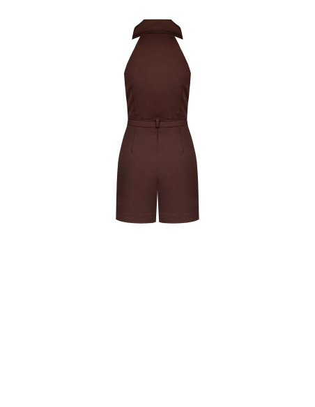 Pleated Pleated Mixed Cotton Stretch Culotte Trousers With Rigid Logo Belt Rinascimento