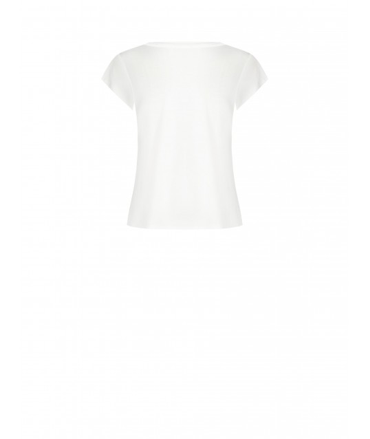 Viscose Regular T-Shirt With Flower Embossing And Sequins Rinascimento