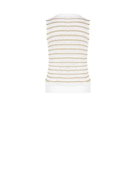Top en tricot tissé en mélange coton-viscose avec fil Lurex Rinascimento