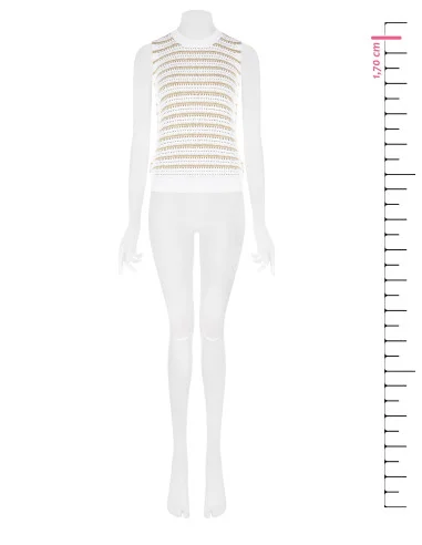 Top en tricot tissé en mélange coton-viscose avec fil Lurex Rinascimento