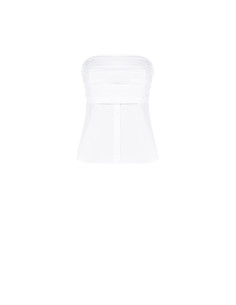 Top en coton avec bande plissée et boutons de la chemise Rinascimento