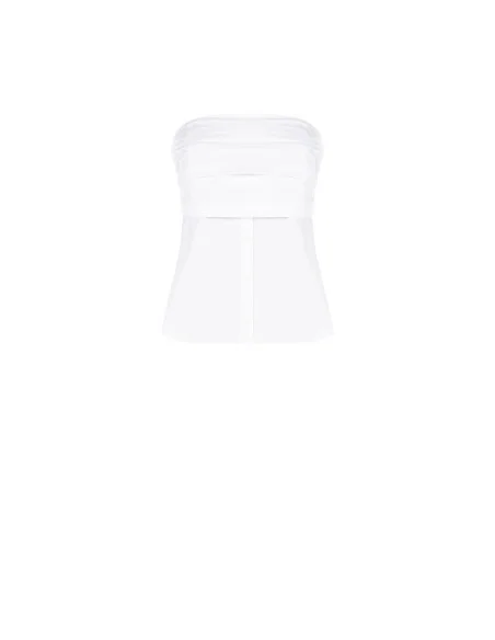 Cotton Top With Pleated Band And Buttons From Rinascimento Shirt